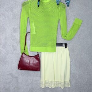 Women’s Lace-Hem Cream Skirt